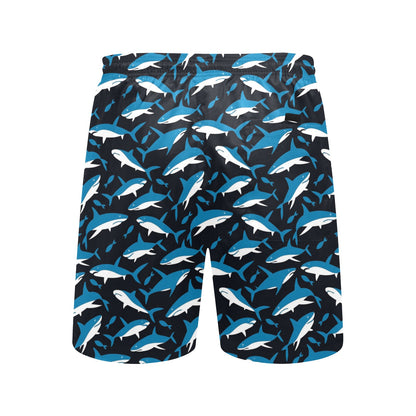 Shark Print Design LKS303 Men's Swim Trunks Beach Shorts