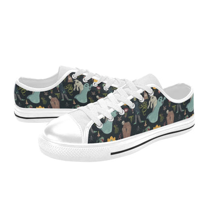Creepy Print Design LKS303 Women's White Low Top Shoes