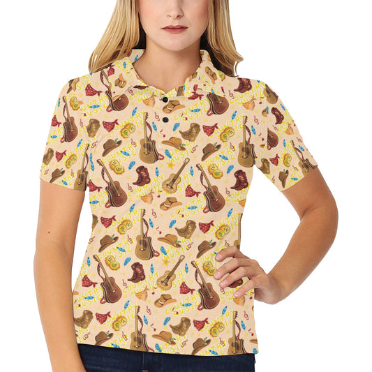 Western Lifestyle Print Design LKS303 Women's Polo Shirt
