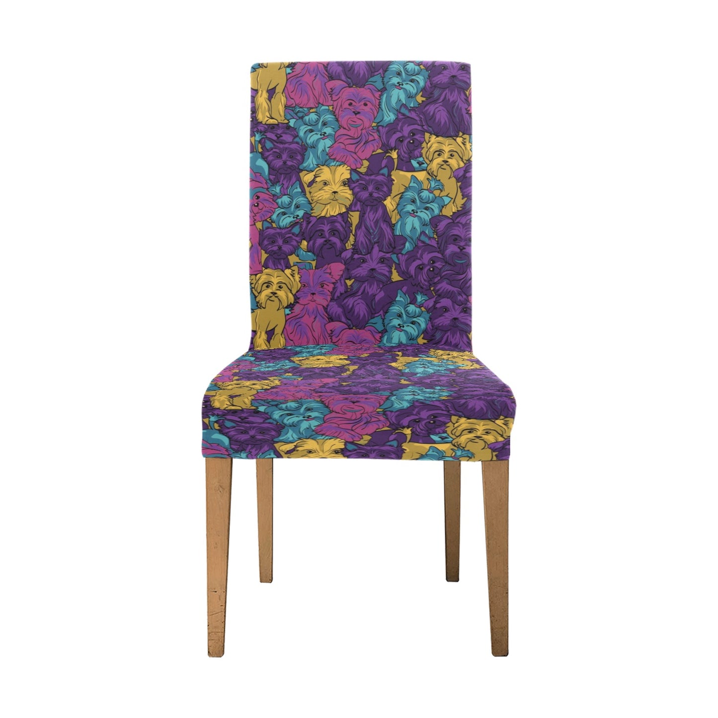 Yorkshire Terriers Print Design LKS3010 Dining Chair Slipcover