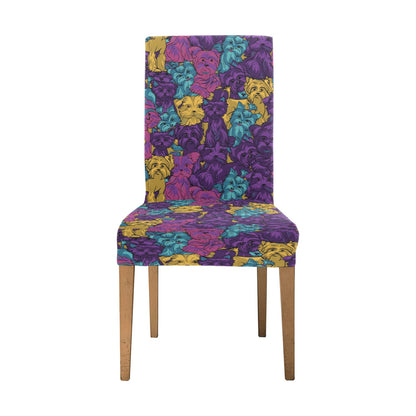 Yorkshire Terriers Print Design LKS3010 Dining Chair Slipcover