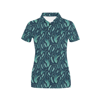 Seaweed Print Design LKS302 Women's Polo Shirt