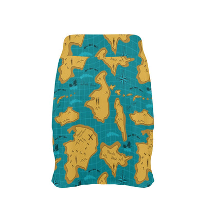 World Map Print Design LKS301 17" Golf & Pickleball Skort with Pockets