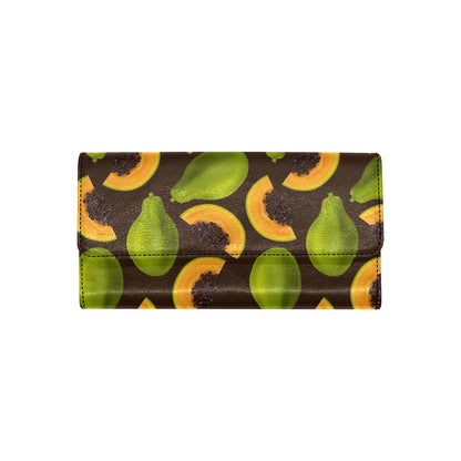 Papaya Pattern Print Design PP04 Women's Trifold Wallet