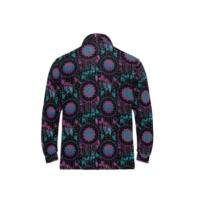 Dream catcher boho mandala Long Sleeve Polo Shirt For Men's