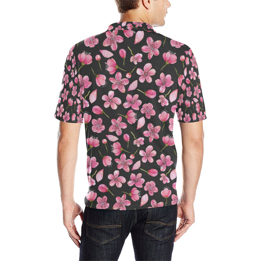 Apple blossom Pattern Print Design AB03 Men Polo Shirt
