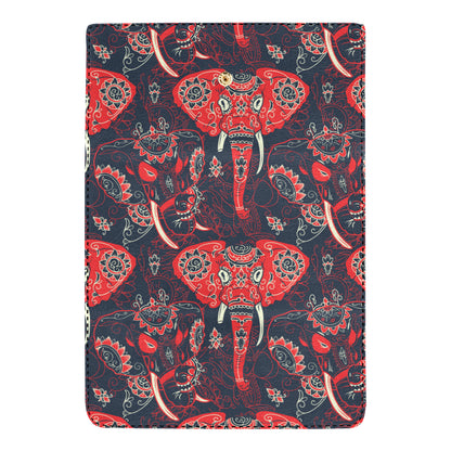 Red Indian Elephant Pattern Women's Trifold Wallet