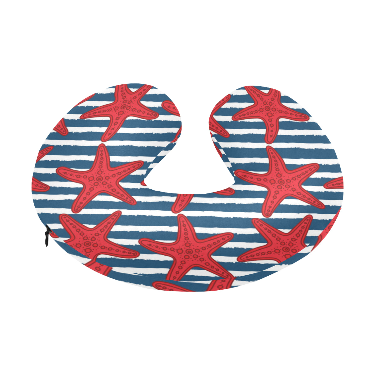 Starfish Red Pattern Print Design 02 U-Shaped Travel Neck Pillow