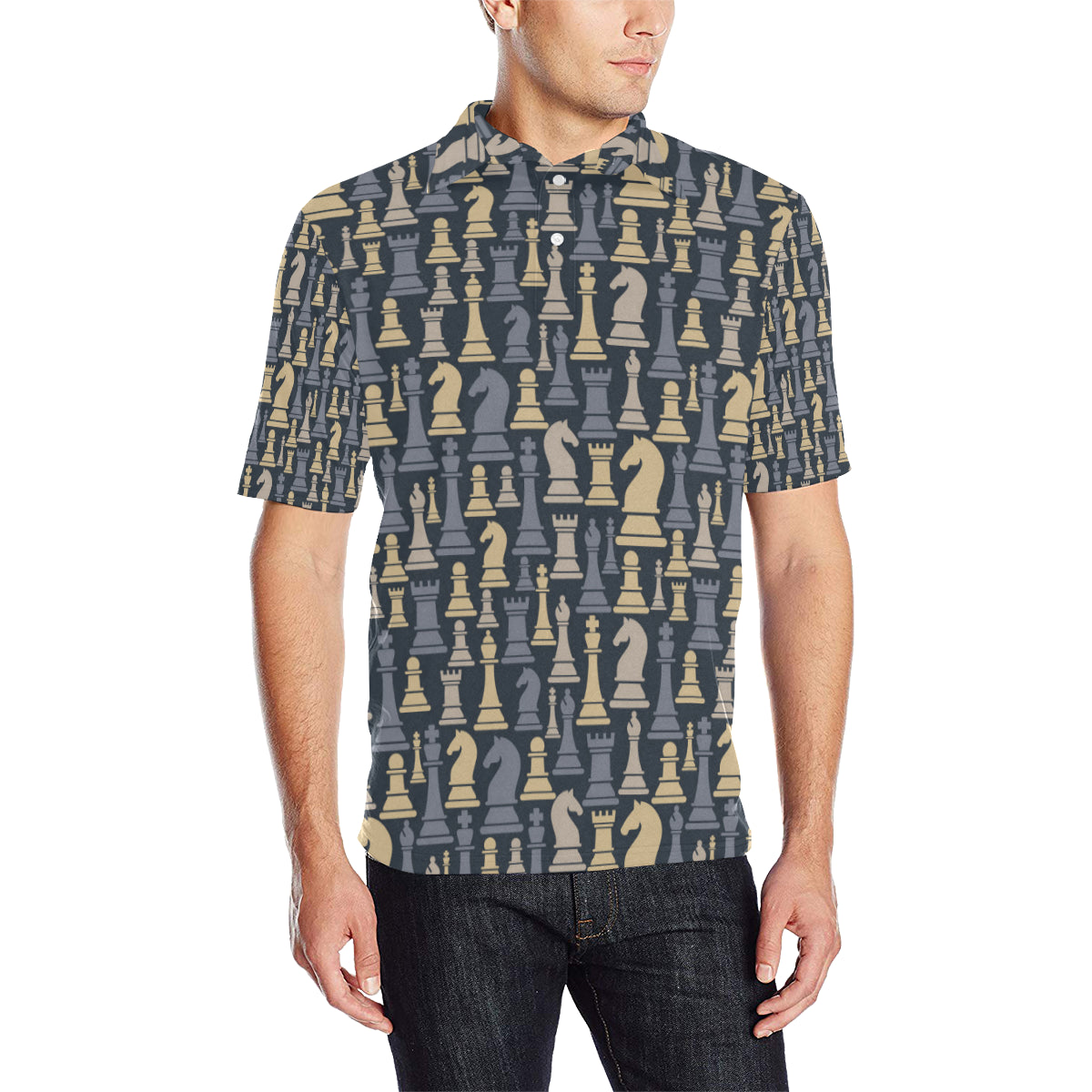 Chess Pattern Print Design 04 Men Polo Shirt