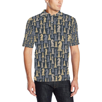 Chess Pattern Print Design 04 Men Polo Shirt
