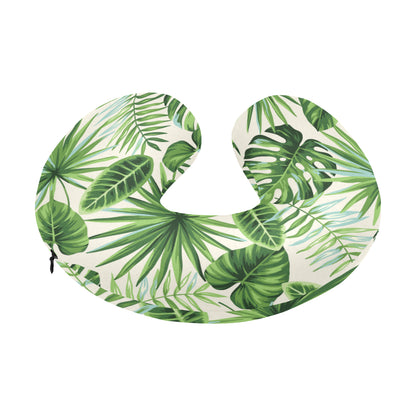 Palm Leaf Pattern Print Design A01 U-Shaped Travel Neck Pillow