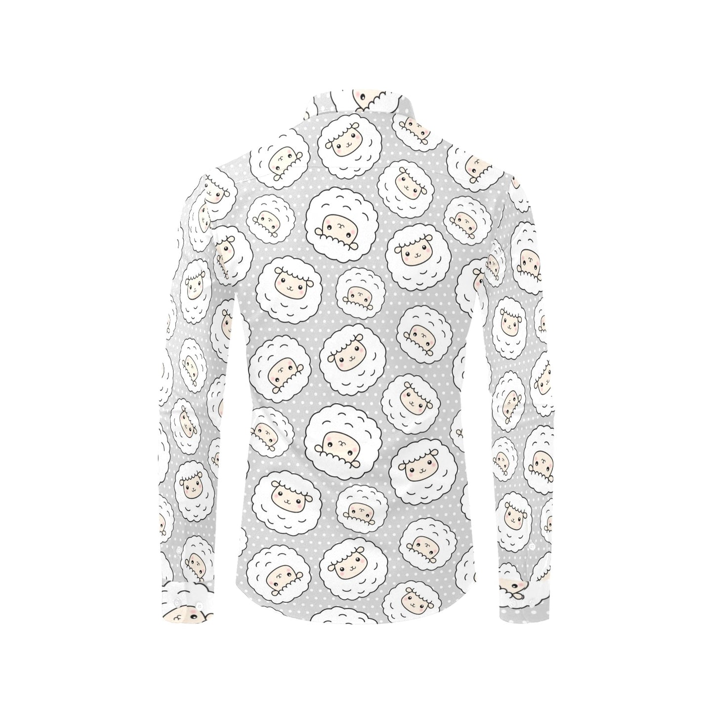 Sheep Print Design LKS401 Men's Long Sleeve Dress Shirt