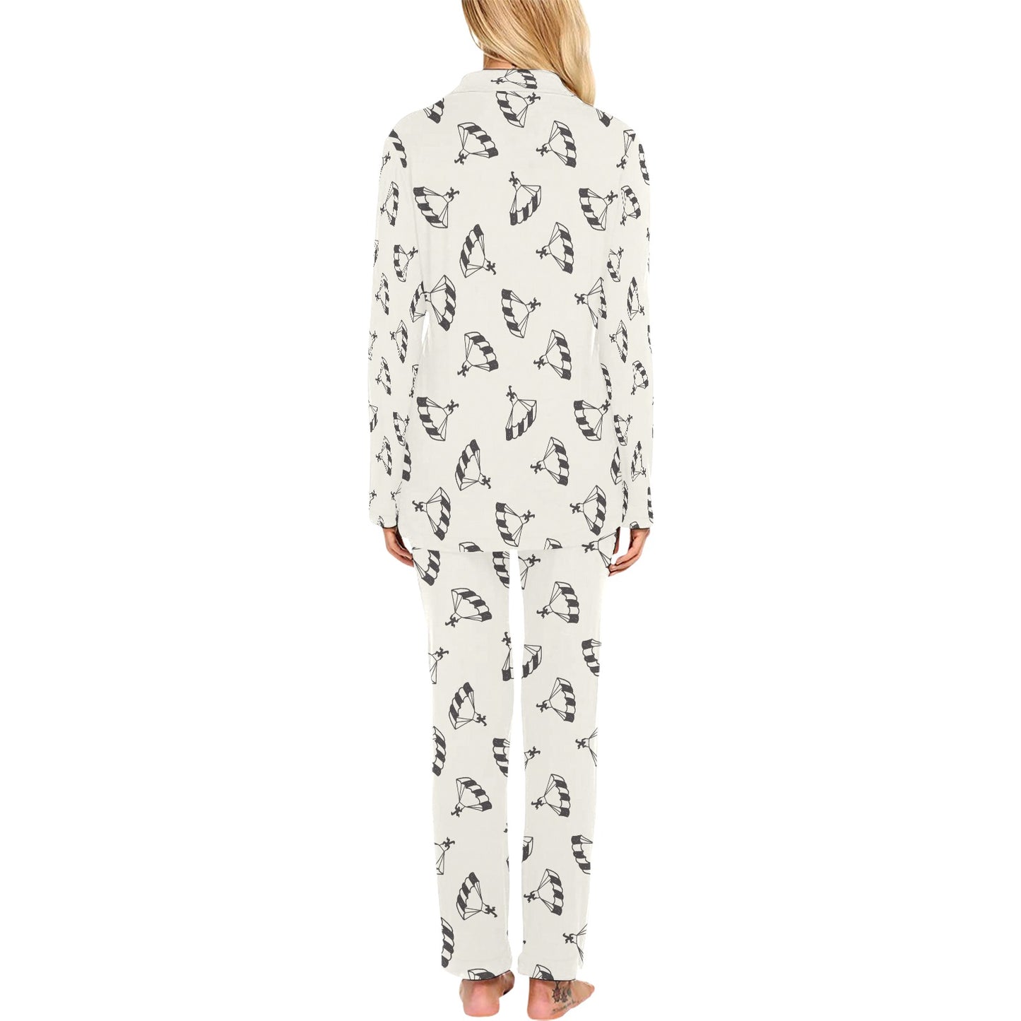Skydiver Print Design LKS301 Women's Long Pajama Set