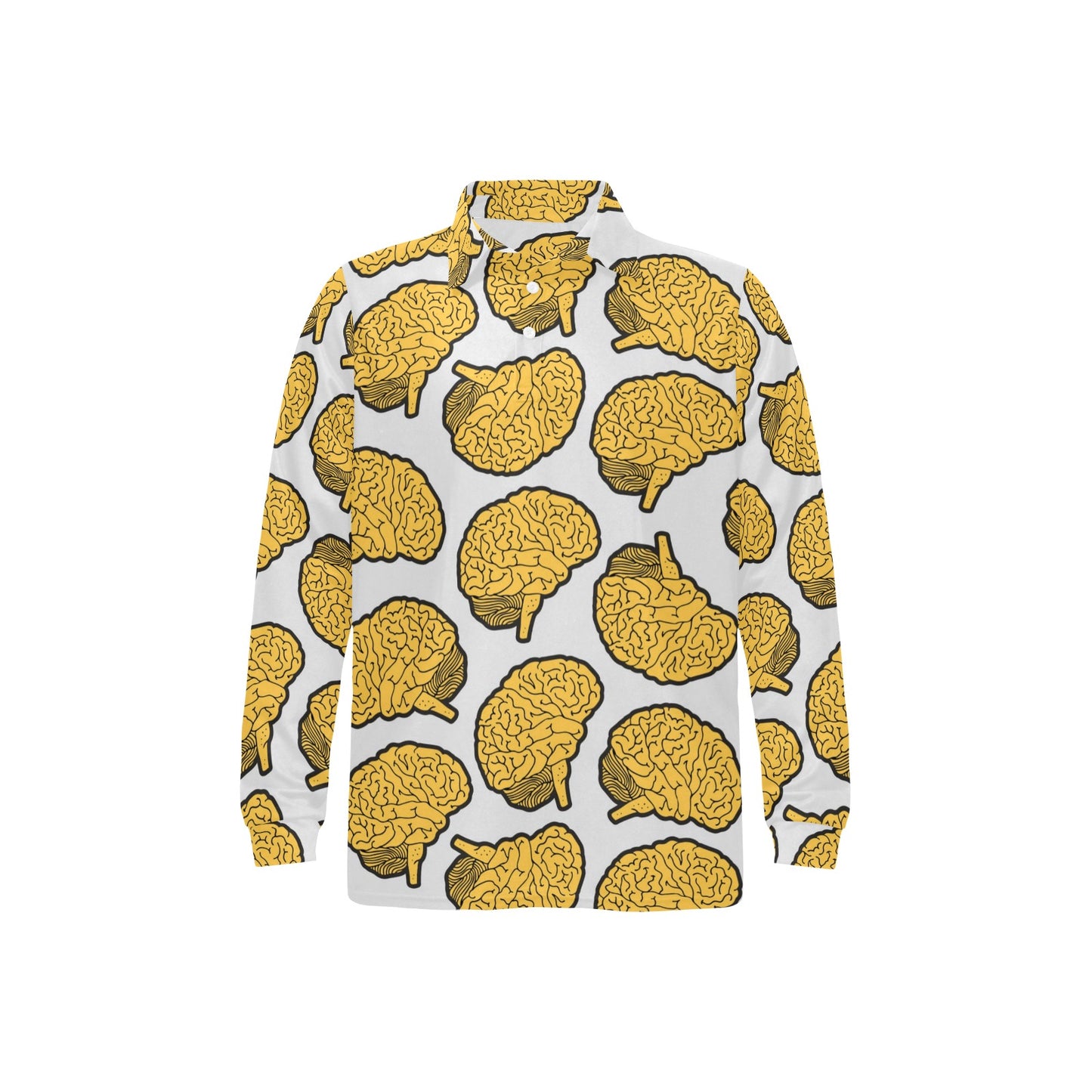Psychology Pattern Print Design A01 Long Sleeve Polo Shirt For Men's