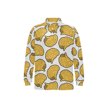 Psychology Pattern Print Design A01 Long Sleeve Polo Shirt For Men's