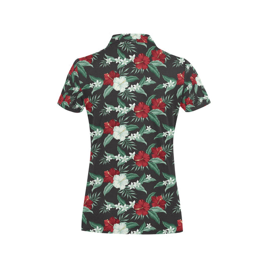 Tropical Flower Print Design LKS303 Women's Polo Shirt