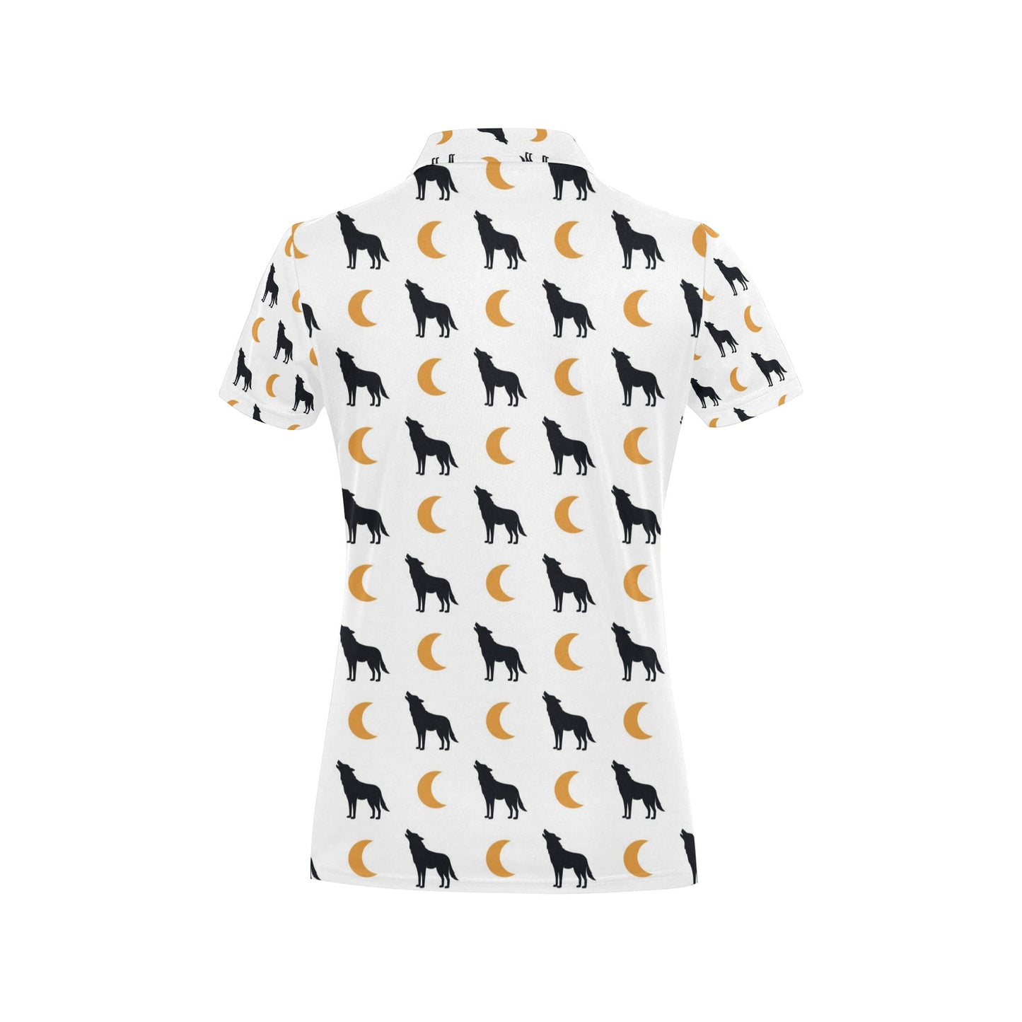 Wolf Moon Print Design LKS302 Women's Polo Shirt