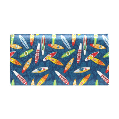 Surfboard Pattern Print Women's Trifold Wallet