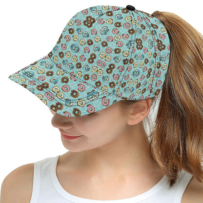 Emoji Donut Print Pattern Snapback Cap