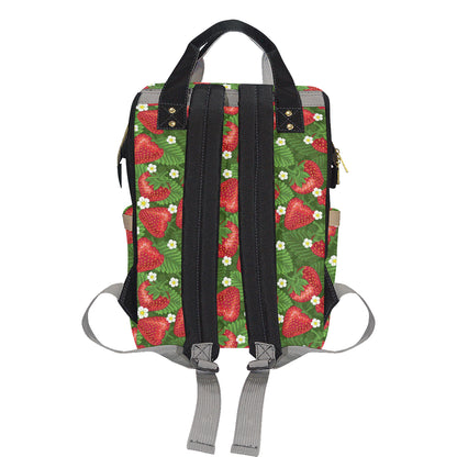 Strawberry Pattern Print Design SB05 Diaper Bag Backpack