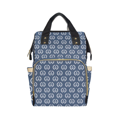 Anchor Pattern Print Design 04 Diaper Bag Backpack