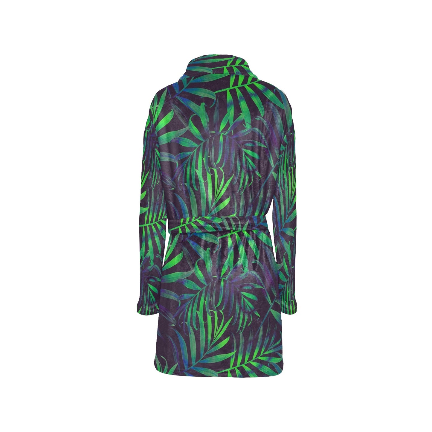 Palm Leaves Pattern Print Design PL01 Women's Fleece Robe