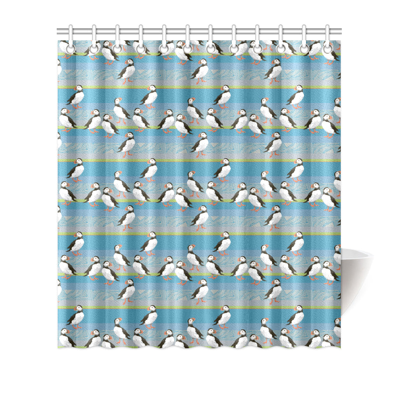 Puffin Pattern Print Design A01 Shower Curtain