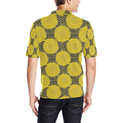 Sunflower Pattern Print Design SF06 Men Polo Shirt
