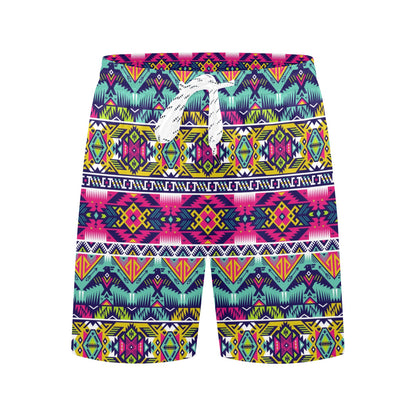 Indian Navajo Color Themed Design Print Men's Swim Trunks Beach Shorts