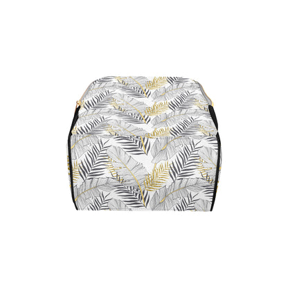 Gold Glitter Tropical Palm Leaves Diaper Bag Backpack
