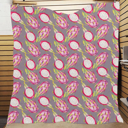 Dragonfruit Pattern Print Design DF03 Premium Quilt