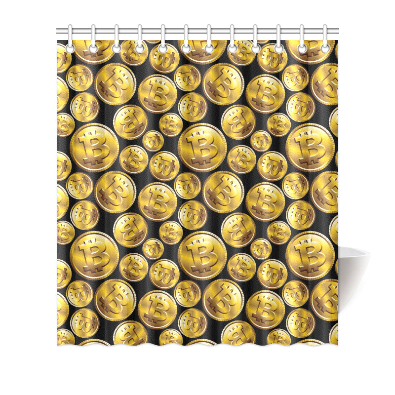 Bitcoin Pattern Print Design DO05 Shower Curtain