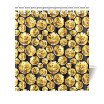Bitcoin Pattern Print Design DO05 Shower Curtain