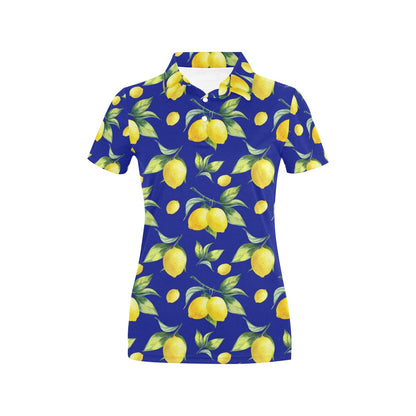Lemon Pattern Print Design LM06 Women's Polo Shirt