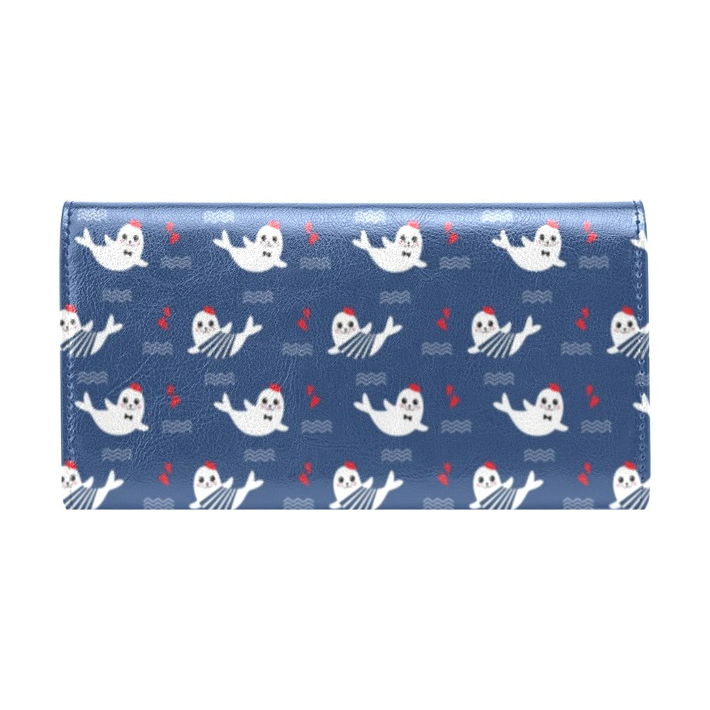 Sea Lion Print Design LKS403 Women's Trifold Wallet