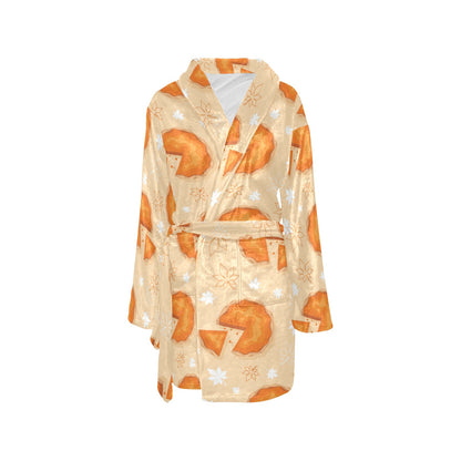 Pie Pattern Print Design A01 Women's Fleece Robe