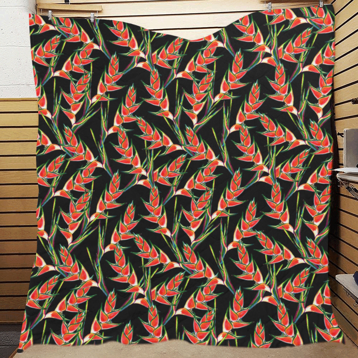 Heliconia Pattern Print Design HL010 Premium Quilt