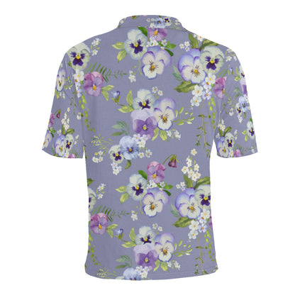 Pansy Pattern Print Design PS05 Men Polo Shirt