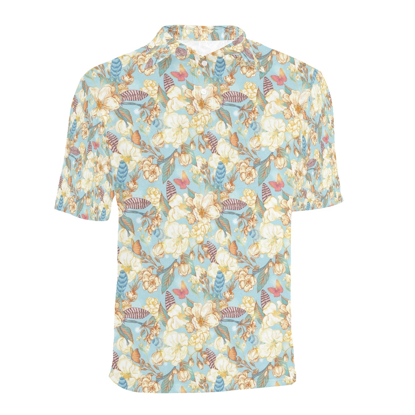 Summer Floral Print Design LKS302 Men Polo Shirt