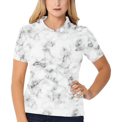 Marble Pattern Print Design 01 Women's Polo Shirt