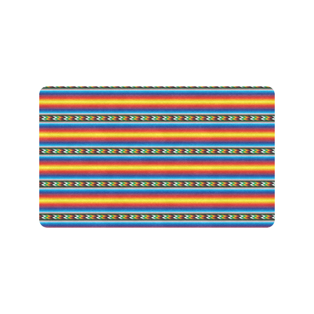 Mexican Blanket ZigZag Print Pattern Rubber Doormat