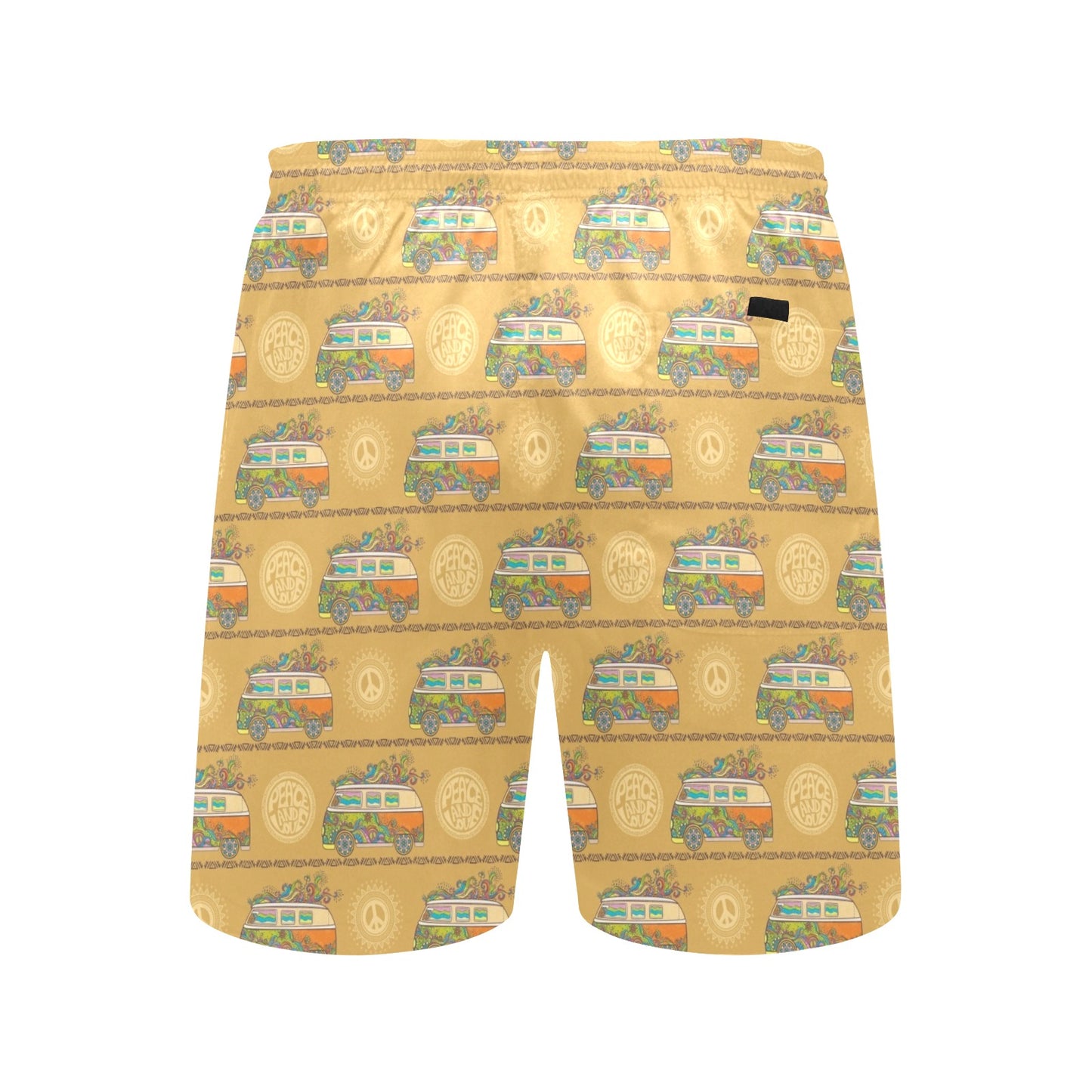 Hippie Van Print Design LKS304 Men's Swim Trunks Beach Shorts