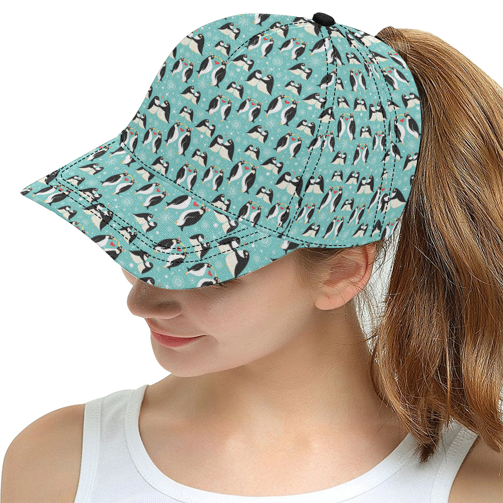 Penguin Love Print Snapback Cap