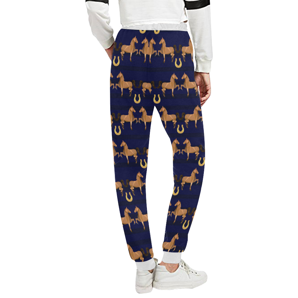 Horse Luxury Themed Pattern Print Unisex Sweatpants
