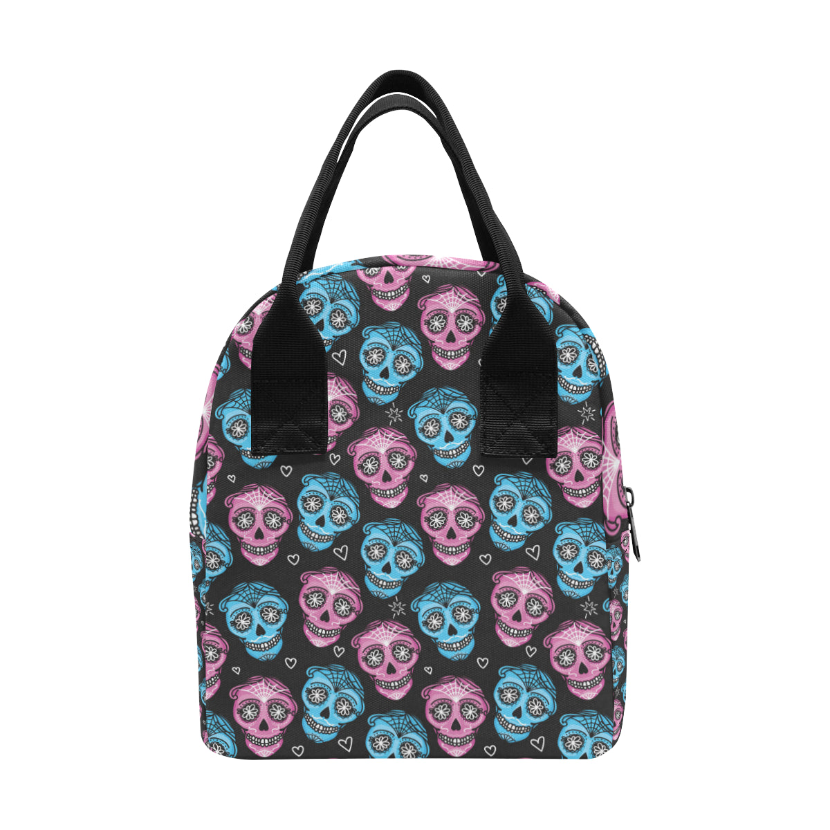 Day of the Dead Skull Print Pattern Insulated Lunch Bag