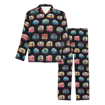 Camper Camping Pattern Men's Long Pajama Set
