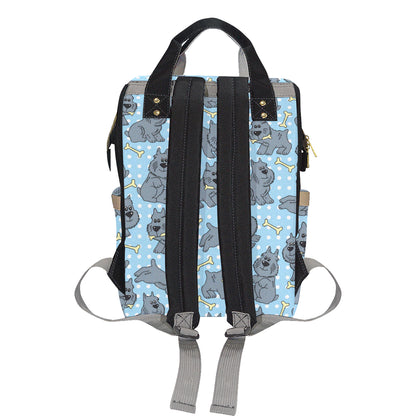 Schnauzers Pattern Print Design A02 Diaper Bag Backpack