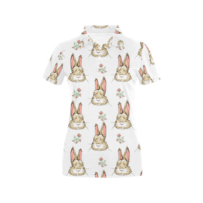 Rabbit Pattern Print Design RB09 Women's Polo Shirt