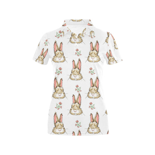 Rabbit Pattern Print Design RB09 Women's Polo Shirt