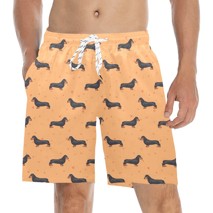 Dachshund Draw Print Pattern Men's Swim Trunks Beach Shorts